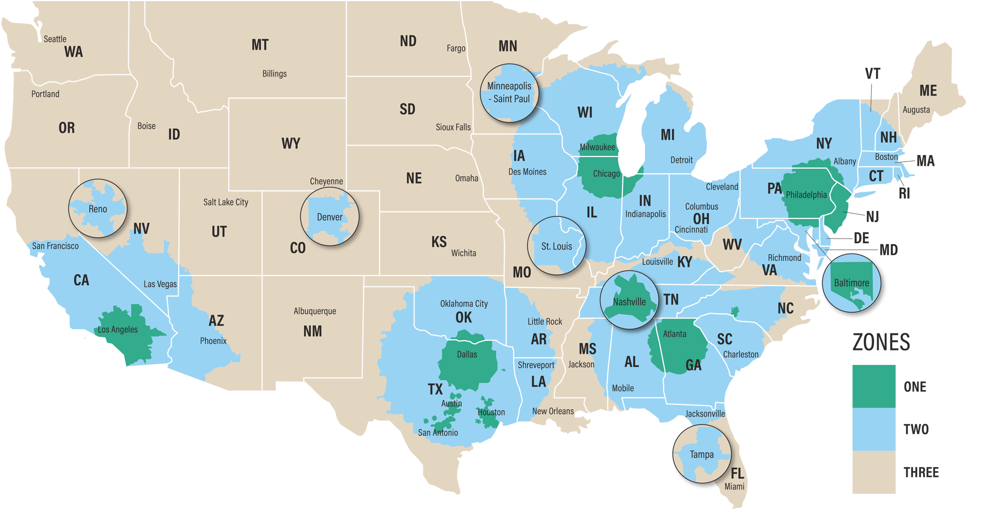 Delivery Zones Map